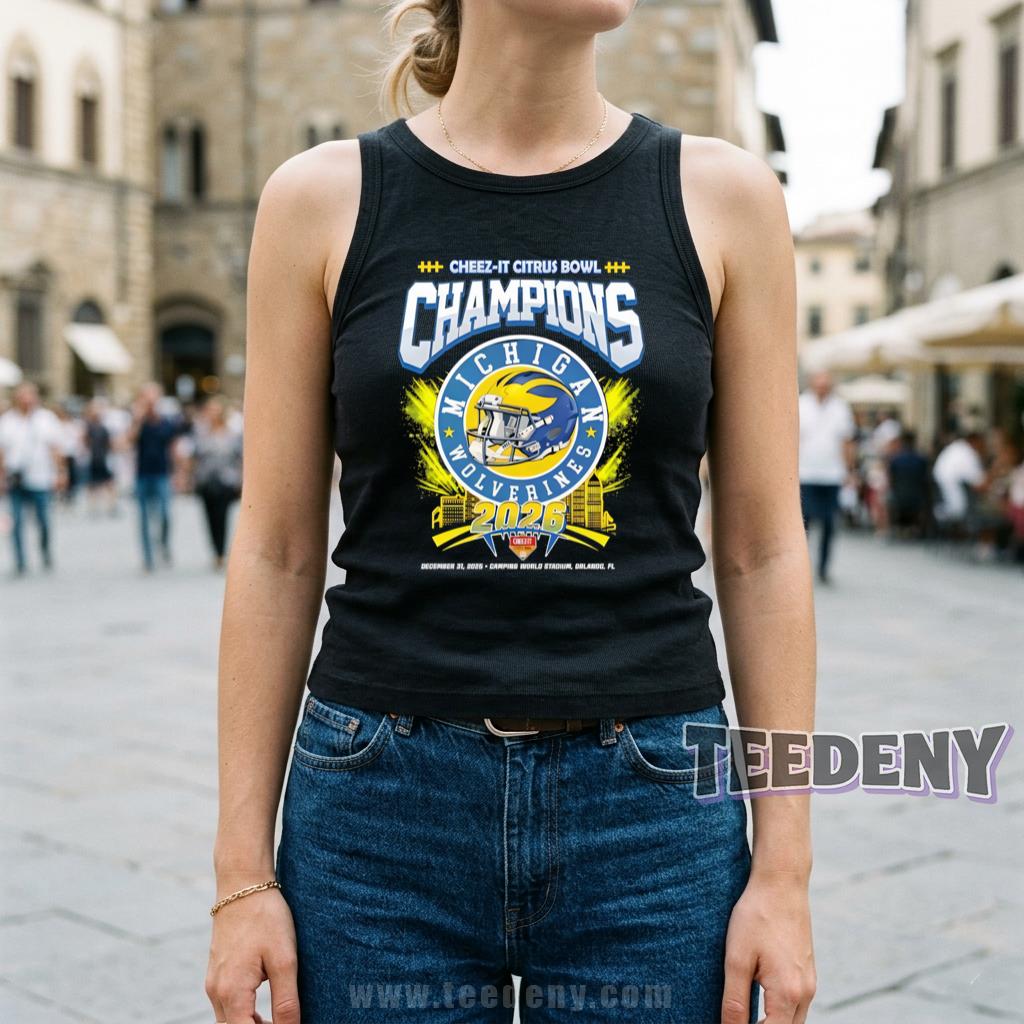 Michigan Wolverines 2026 Cheez-It Citrus Bowl Champions Camping World Stadium Orlando Tanktop Michigan Wolverines 2026 Cheez-It Citrus Bowl Champions Camping World Stadium Orlando Tanktop