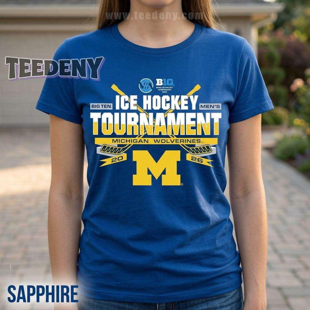 Michigan Wolverines Big Ten Ice Hockey Championship 2026 Graphic T-Shirt