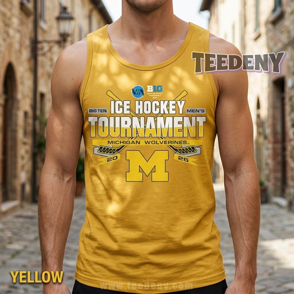 Michigan Wolverines Big Ten Ice Hockey Championship 2026 Graphic Tanktop Michigan Wolverines Big Ten Ice Hockey Championship 2026 Graphic Tanktop