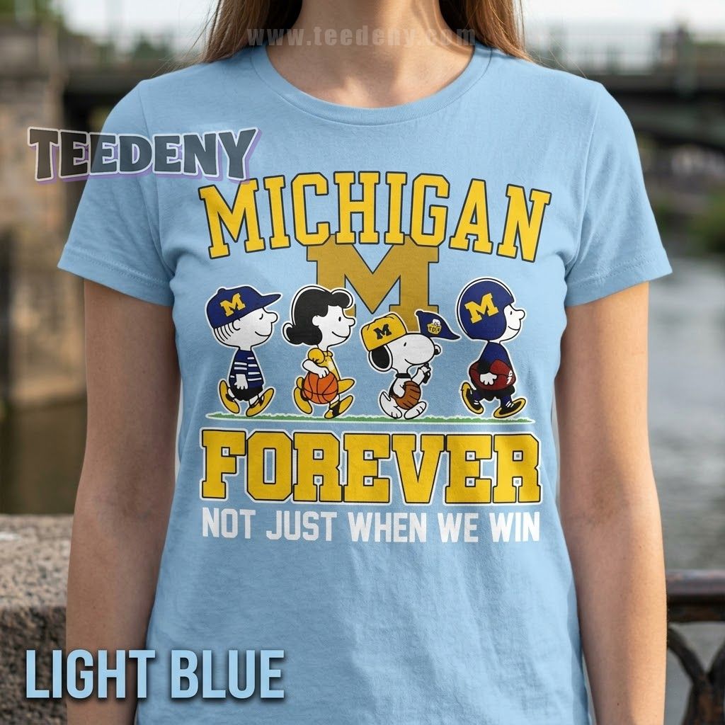 Michigan Wolverines Forever Fan Peanuts Characters Win Or Lose Vintage T-Shirt