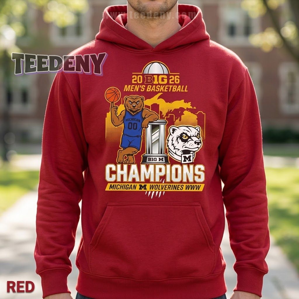 Michigan Wolverines Men’s Basketball Champions 2026 Mascot Trophy Hoodie Michigan Wolverines Men’s Basketball Champions 2026 Mascot Trophy Hoodie