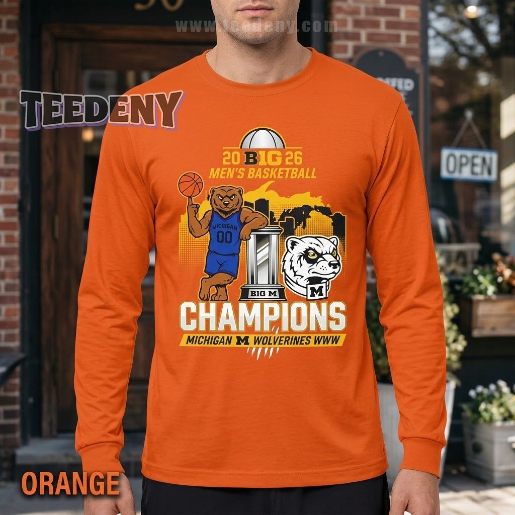 Michigan Wolverines Men’s Basketball Champions 2026 Mascot Trophy Long Sleeve Michigan Wolverines Men’s Basketball Champions 2026 Mascot Trophy Long Sleeve