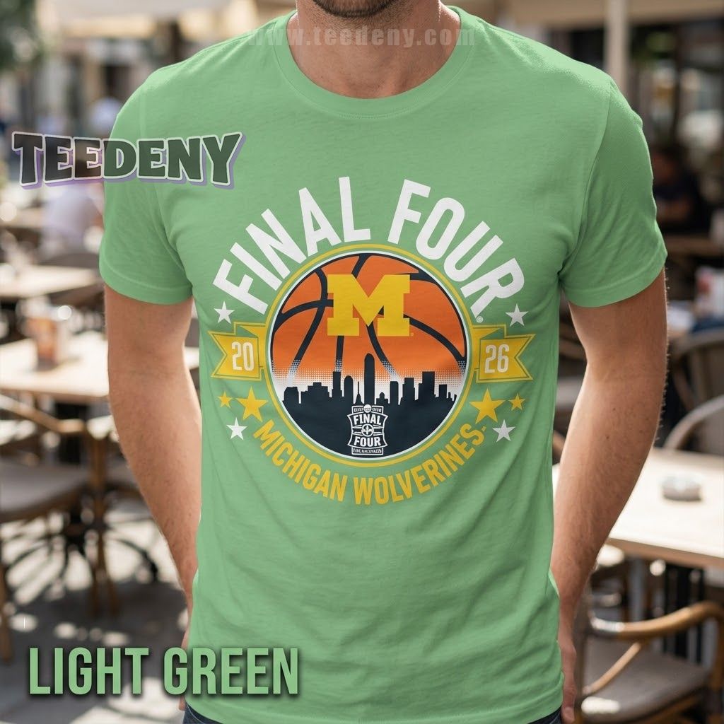 Michigan Wolverines Men’s Basketball Final Four 2026 Skyline T-Shirt