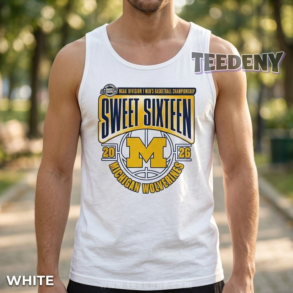 Michigan Wolverines Men’s Basketball March Madness Sweet 16 2026 Bracket Tanktop Michigan Wolverines Men’s Basketball March Madness Sweet 16 2026 Bracket Tanktop