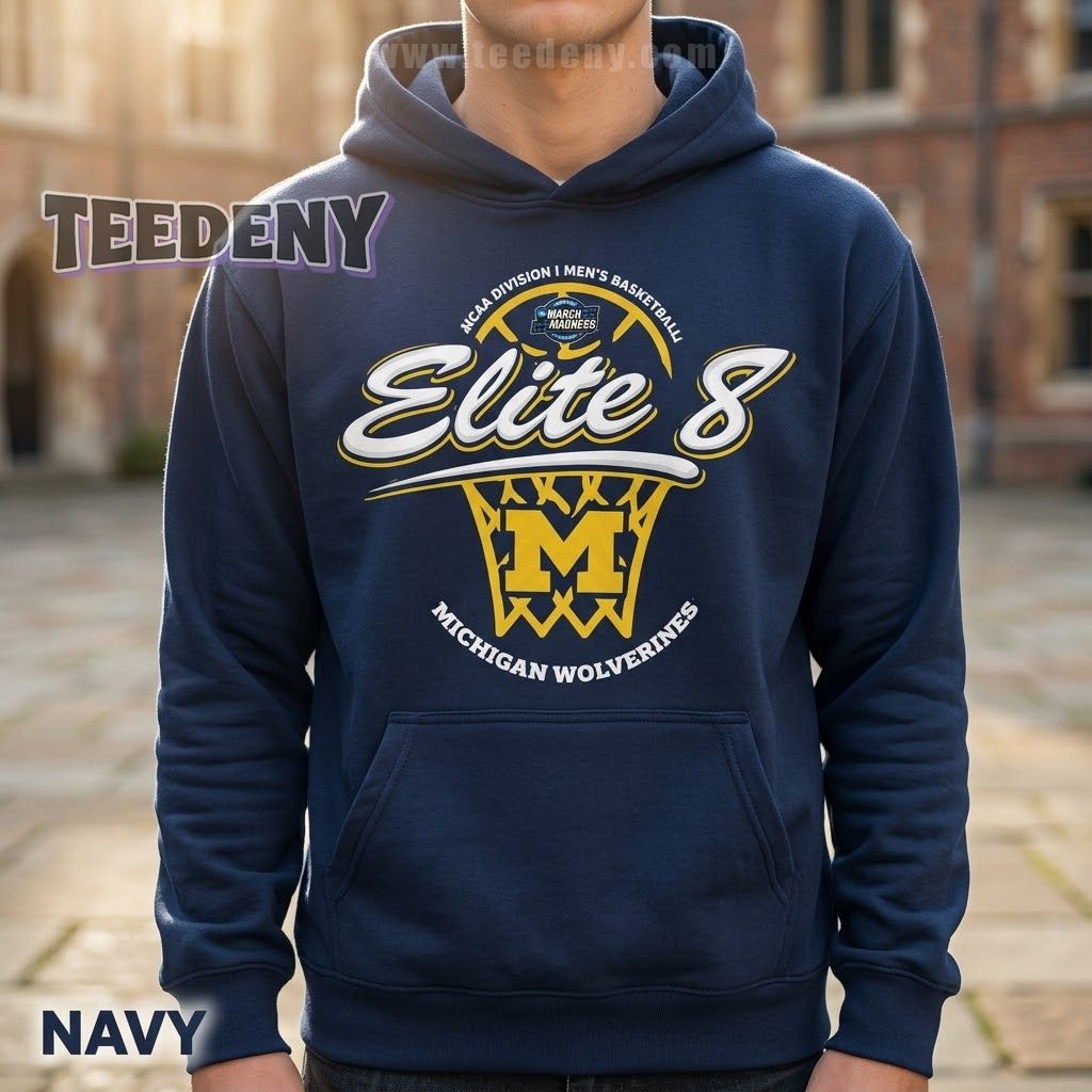 Michigan Wolverines Men’s Basketball NCAA March Madness Elite 8 2026 Hoodie Michigan Wolverines Men’s Basketball NCAA March Madness Elite 8 2026 Hoodie