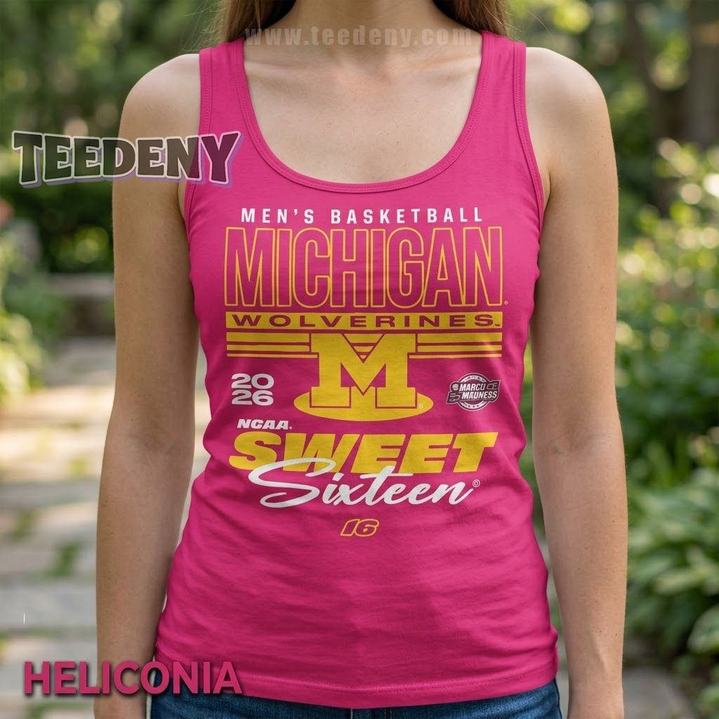Michigan Wolverines Men’s Basketball NCAA March Madness Sweet 16 2026 Game Tanktop Michigan Wolverines Men’s Basketball NCAA March Madness Sweet 16 2026 Game Tanktop