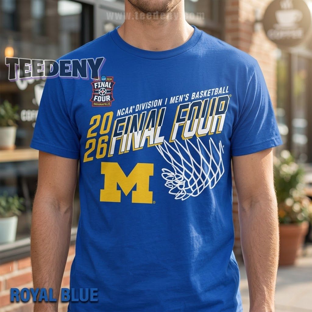 Michigan Wolverines Men’s Basketball NCAA Tournament March Madness Final Four 2026 Game Day T-Shirt