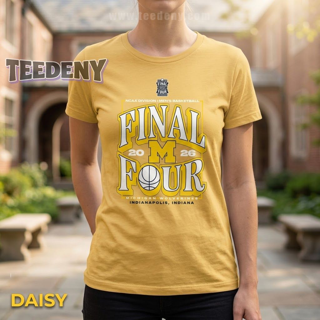 Michigan Wolverines Men’s Basketball NCAA Tournament March Madness Final Four 2026 Logo T-Shirt