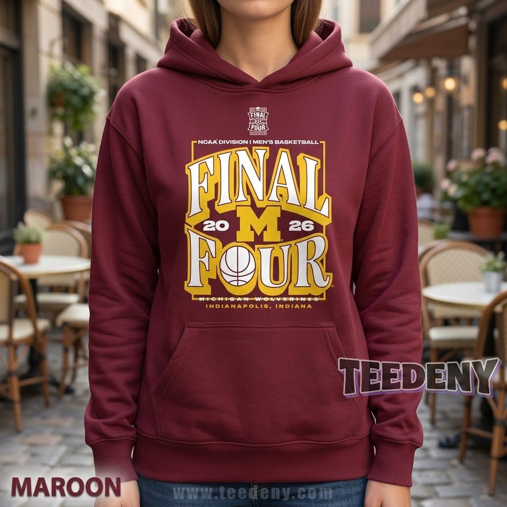 Michigan Wolverines Men’s Basketball NCAA Tournament March Madness Final Four 2026 Logo Hoodie Michigan Wolverines Men’s Basketball NCAA Tournament March Madness Final Four 2026 Logo Hoodie