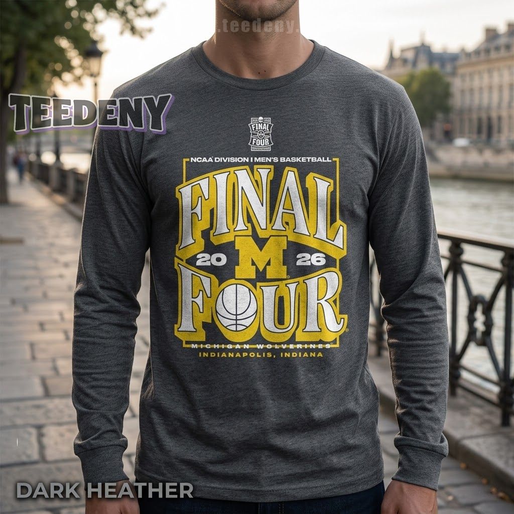 Michigan Wolverines Men’s Basketball NCAA Tournament March Madness Final Four 2026 Logo Long Sleeve Michigan Wolverines Men’s Basketball NCAA Tournament March Madness Final Four 2026 Logo Long Sleeve
