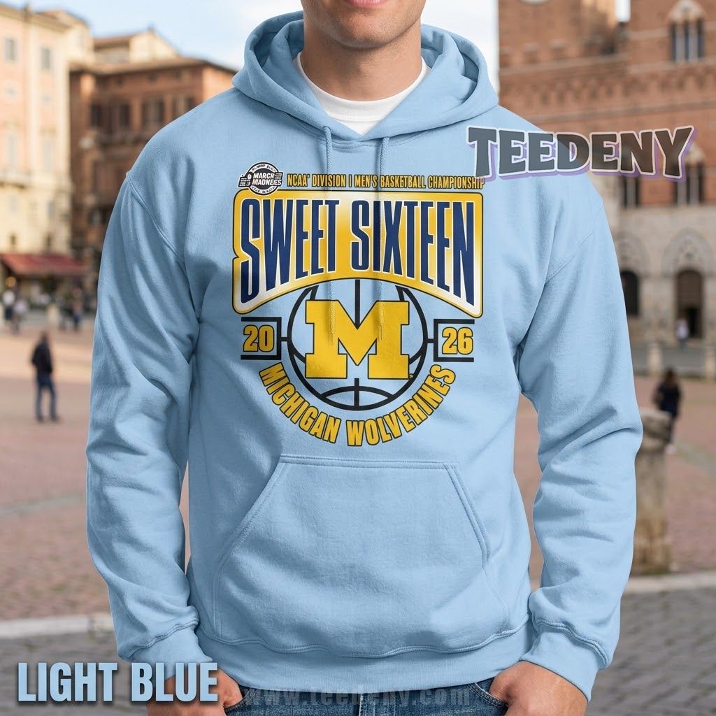 Michigan Wolverines Men’s Basketball NCAA Tournament March Madness Sweet 16 2026 Logo Hoodie Michigan Wolverines Men’s Basketball NCAA Tournament March Madness Sweet 16 2026 Logo Hoodie