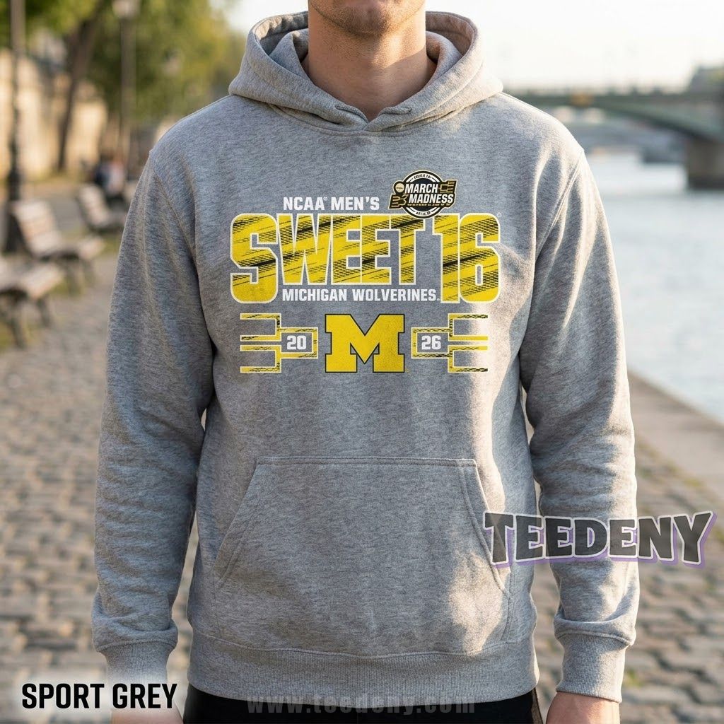 Michigan Wolverines Men’s Basketball Sweet 16 2026 March Madness Court Hoodie Michigan Wolverines Men’s Basketball Sweet 16 2026 March Madness Court Hoodie