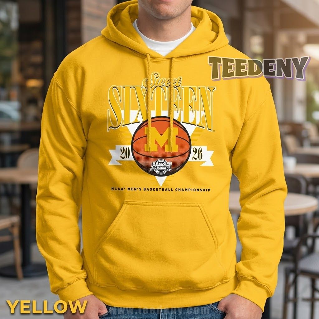 Michigan Wolverines Men’s Basketball Sweet Sixteen 2026 NCAA Tournament March Madness Retro Hoodie Michigan Wolverines Men’s Basketball Sweet Sixteen 2026 NCAA Tournament March Madness Retro Hoodie