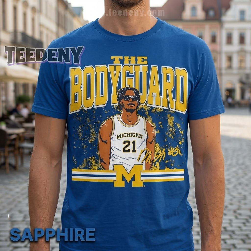 Michigan Wolverines Morez Johnson Jr The Bodyguard Signature T-Shirt
