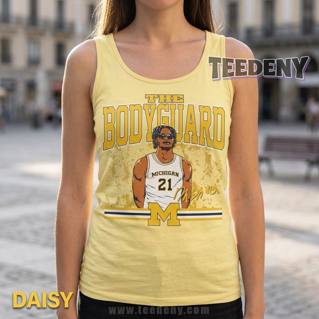 Michigan Wolverines Morez Johnson Jr The Bodyguard Signature Tanktop Michigan Wolverines Morez Johnson Jr The Bodyguard Signature Tanktop