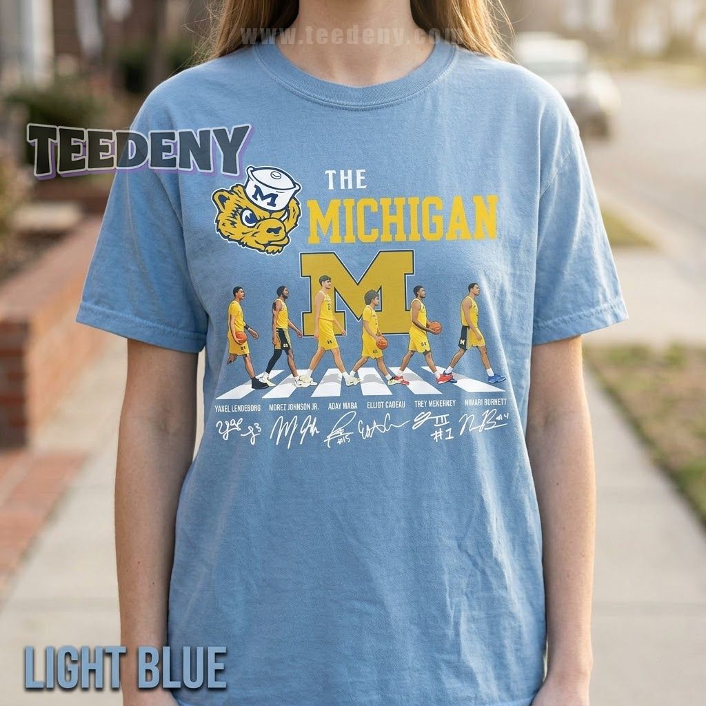 Michigan Wolverines Players Walking Abbey Road Signatures Vintage T-Shirt
