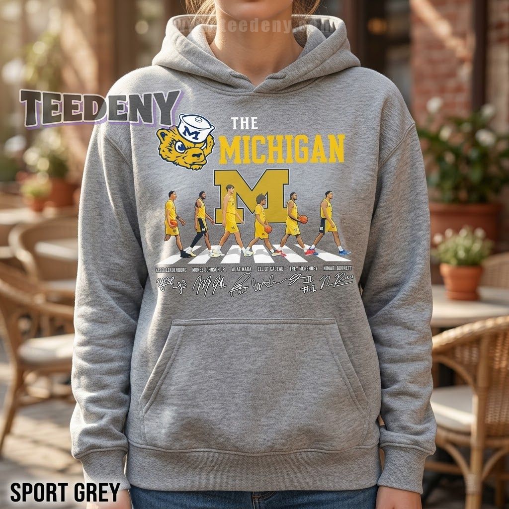 Michigan Wolverines Players Walking Abbey Road Signatures Vintage Hoodie Michigan Wolverines Players Walking Abbey Road Signatures Vintage Hoodie