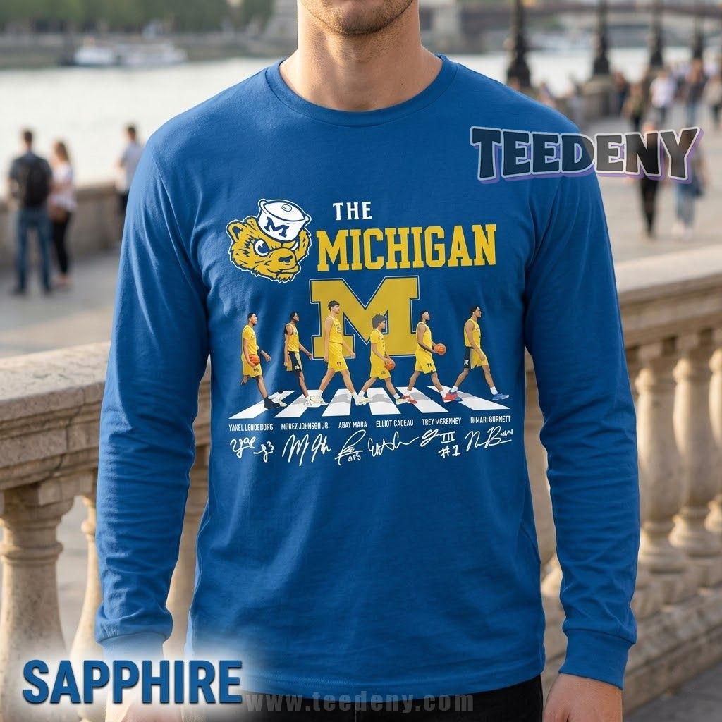 Michigan Wolverines Players Walking Abbey Road Signatures Vintage Long Sleeve Michigan Wolverines Players Walking Abbey Road Signatures Vintage Long Sleeve