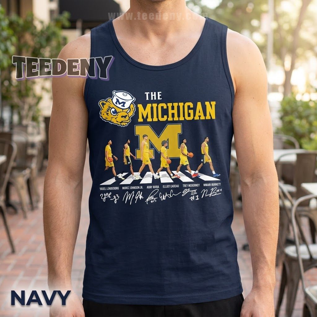Michigan Wolverines Players Walking Abbey Road Signatures Vintage Tanktop Michigan Wolverines Players Walking Abbey Road Signatures Vintage Tanktop
