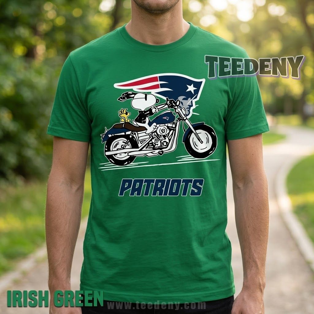 New England Patriots Snoopy And Wookstock Shirt For Bikers Fans