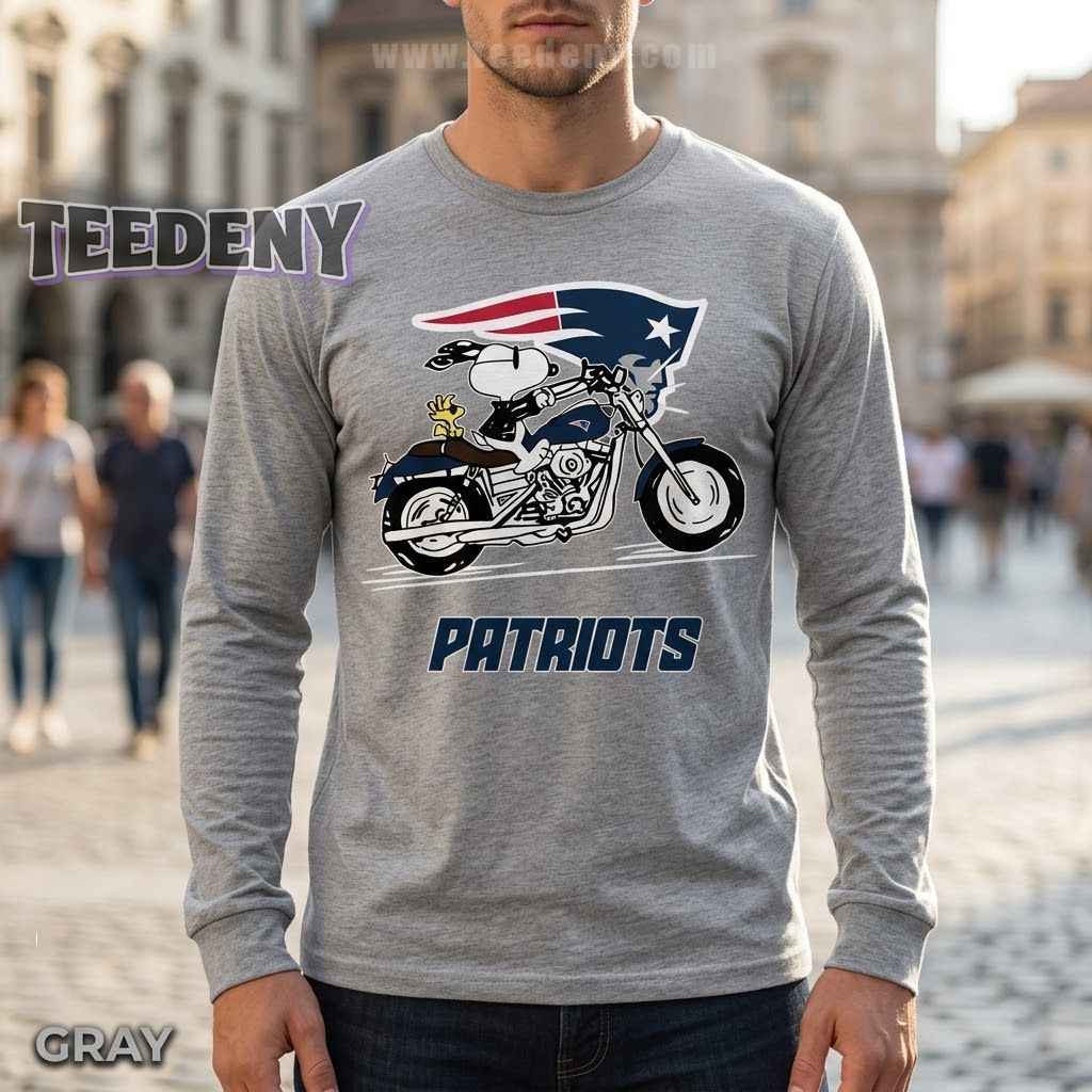 New England Patriots Snoopy And Wookstock Long Sleeve For Bikers Fans New England Patriots Snoopy And Wookstock Long Sleeve For Bikers Fans