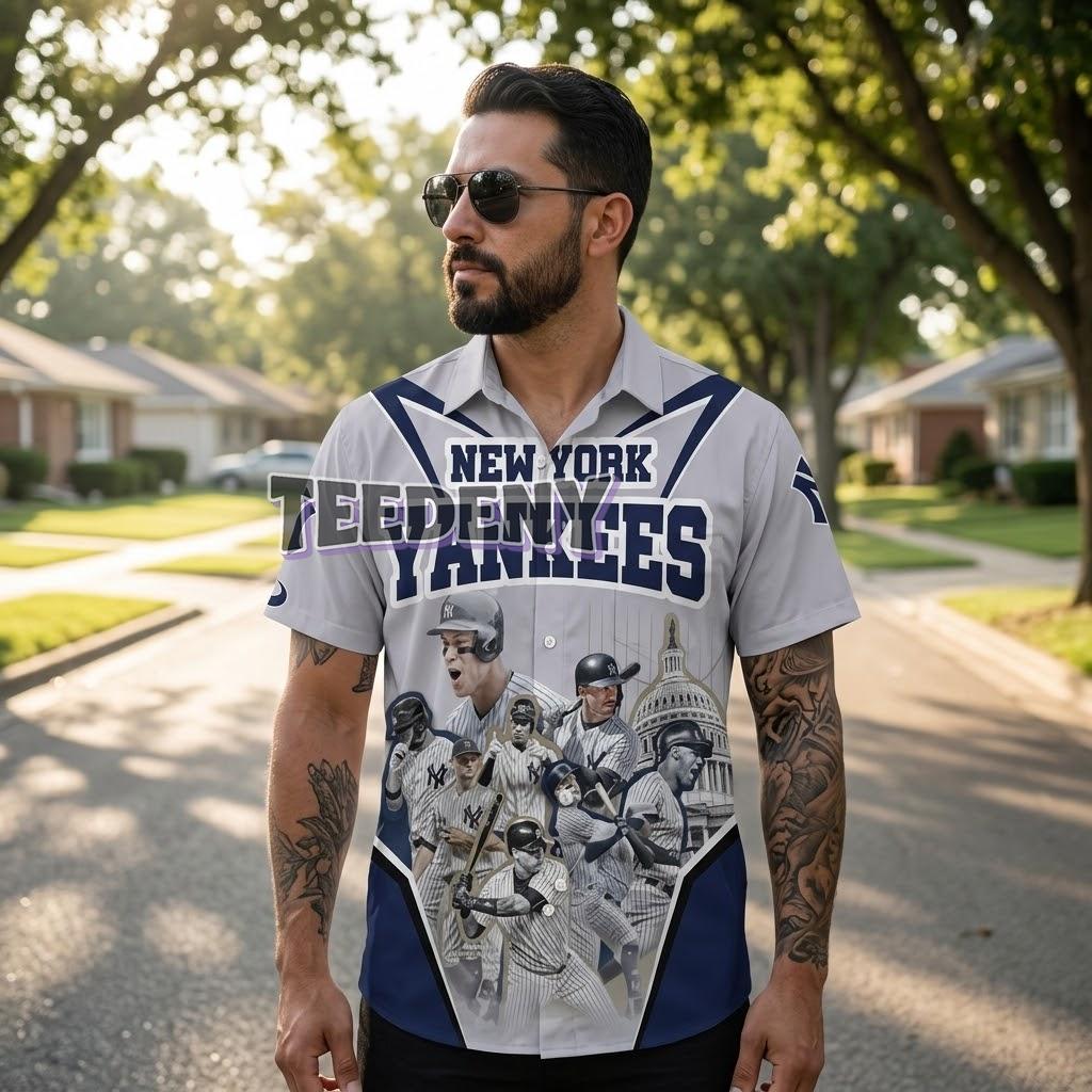 New York Yankees Capitol Players Hawaiian Shirt Front