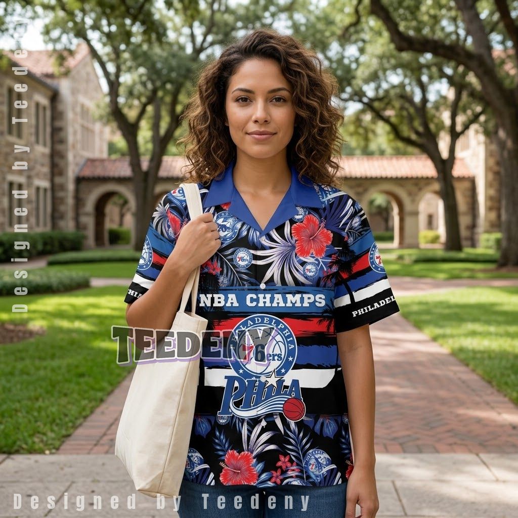 Philadelphia 76ers Championship Theme Tropical Shirt Front