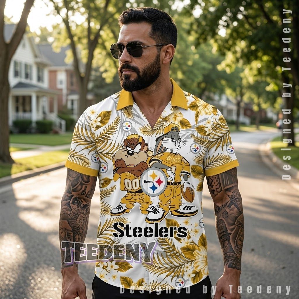 Pittsburgh Steelers Bugs Taz Aloha Shirt 1