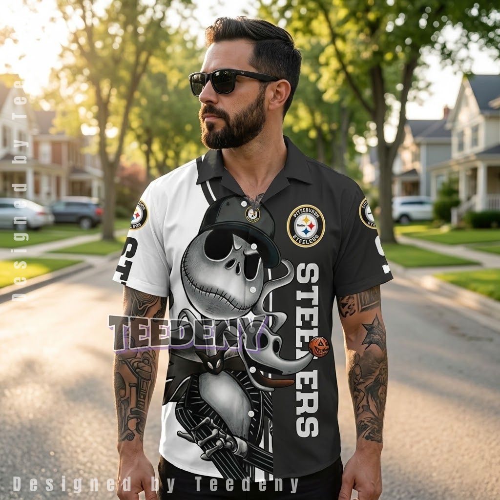 Pittsburgh Steelers Jack Skellington Beach Shirt 1