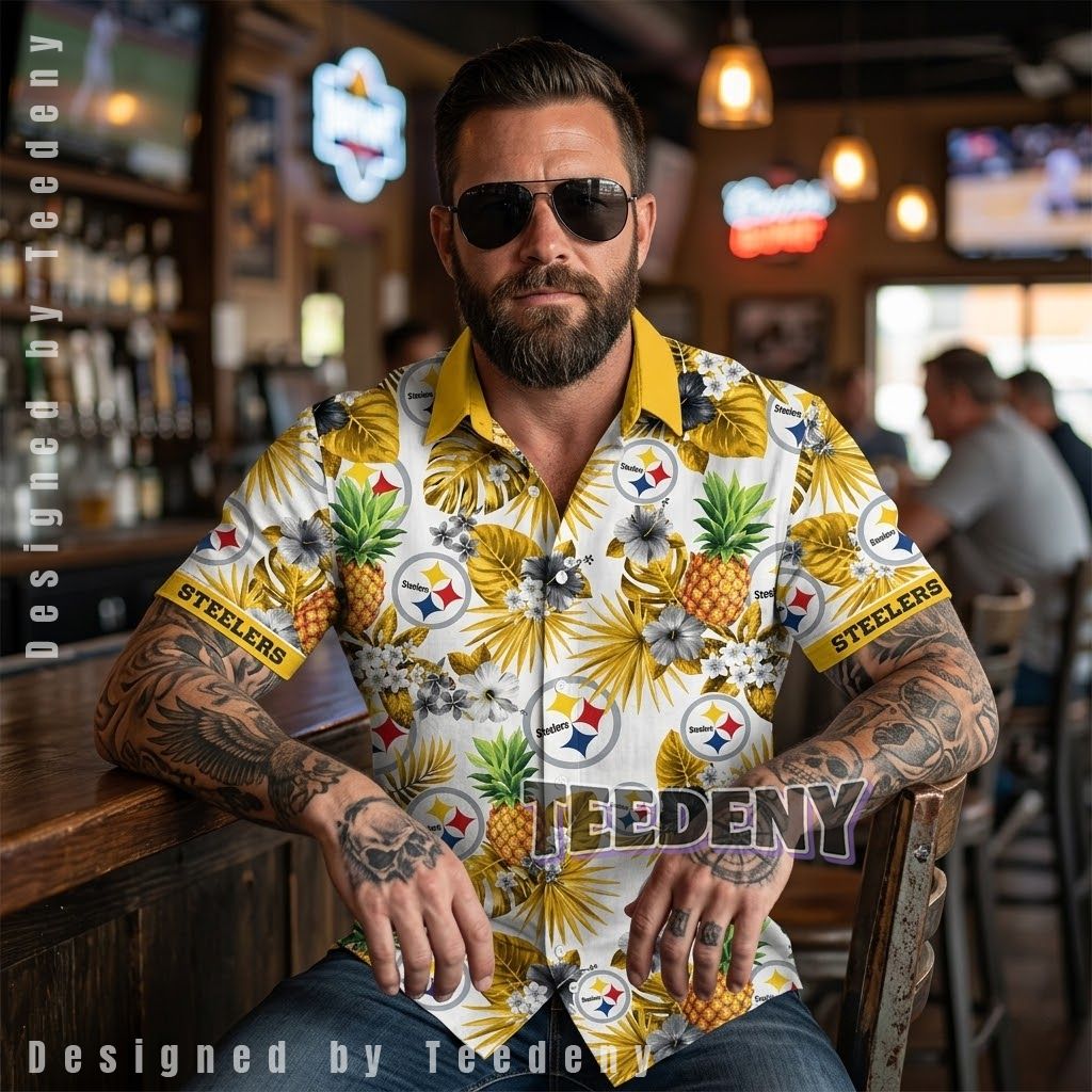 Pittsburgh Steelers Pineapple Floral Hawaiian Shirt 1