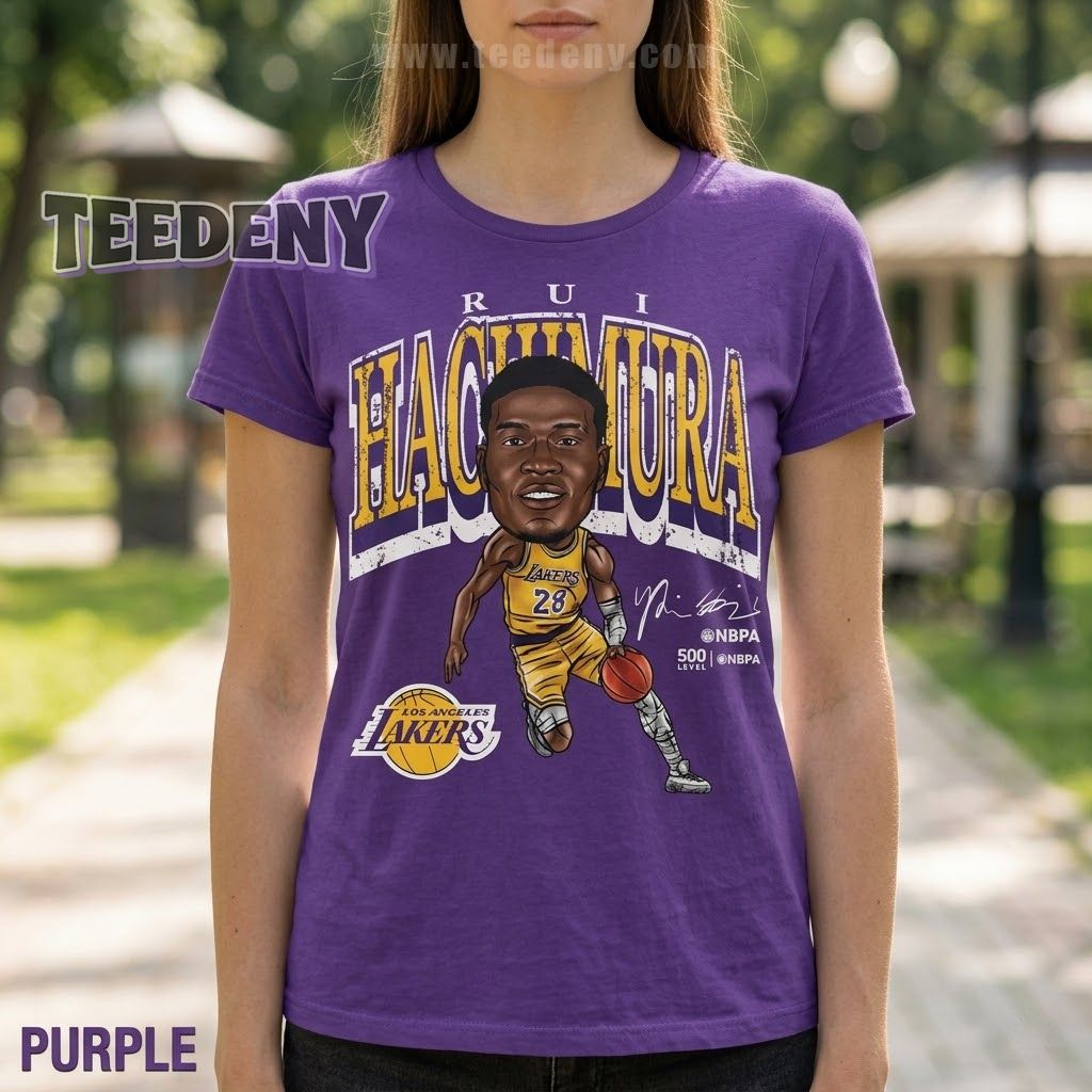 Rui Hachimura Los Angeles Lakers Cartoon Graphic Shirt