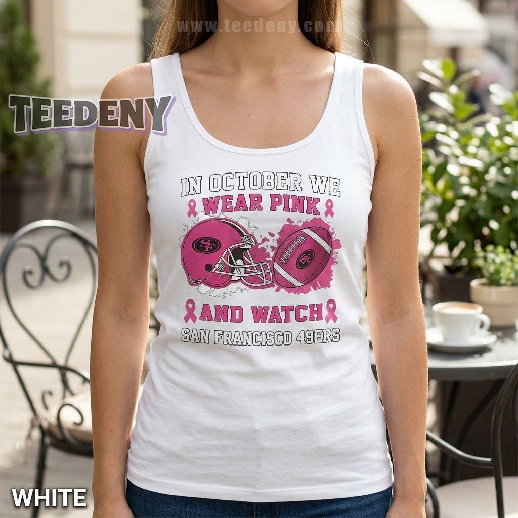 San Francisco 49ers Breast Cancer Awareness Fans Wear Pink Tanktop San Francisco 49ers Breast Cancer Awareness Fans Wear Pink Tanktop