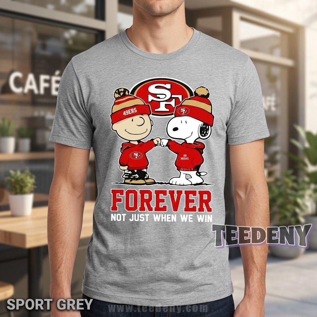 San Francisco 49ers Charlie Brown And Snoopy Together Shirt