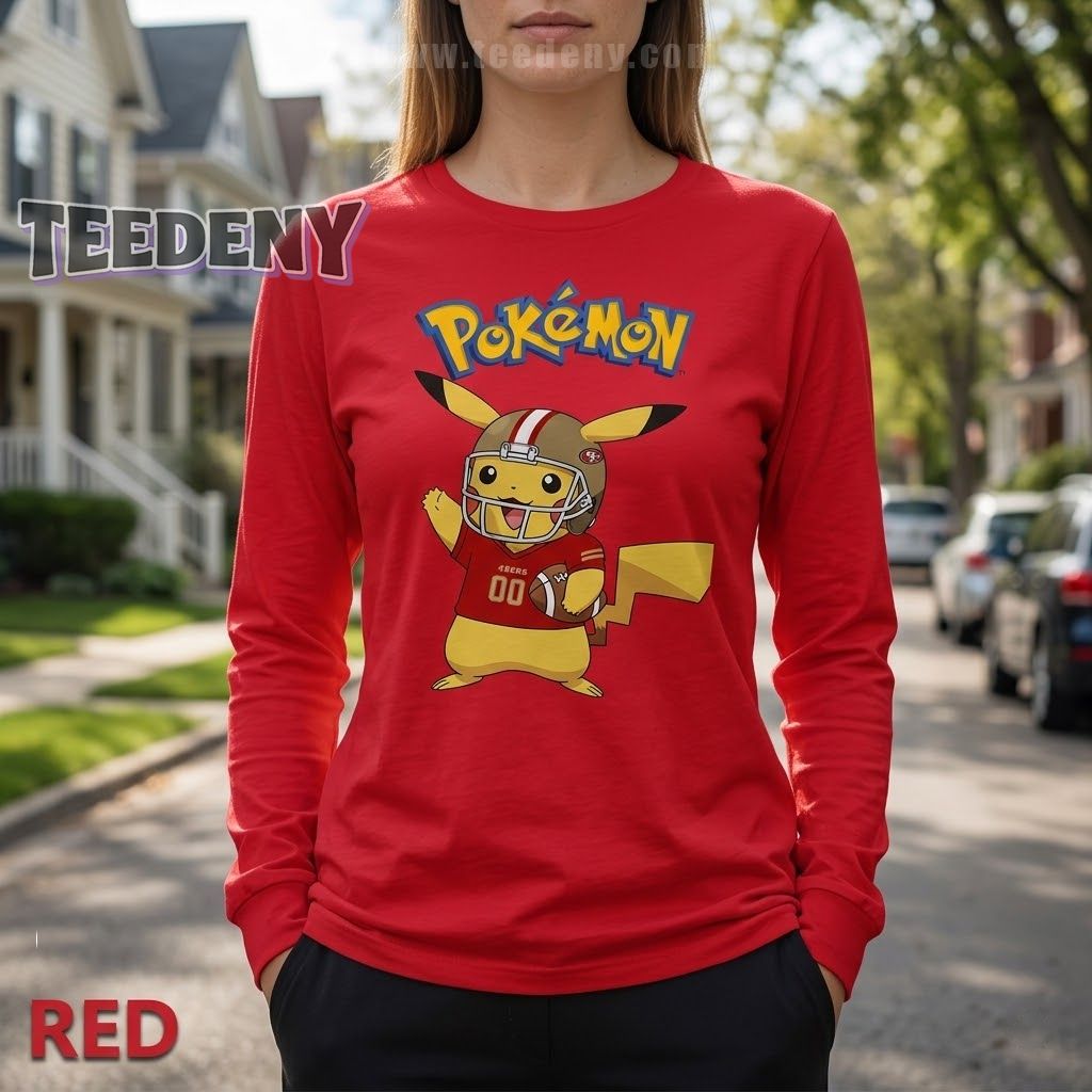 San Francisco 49ers Pikachu Pokemon Long Sleeve San Francisco 49ers Pikachu Pokemon Long Sleeve