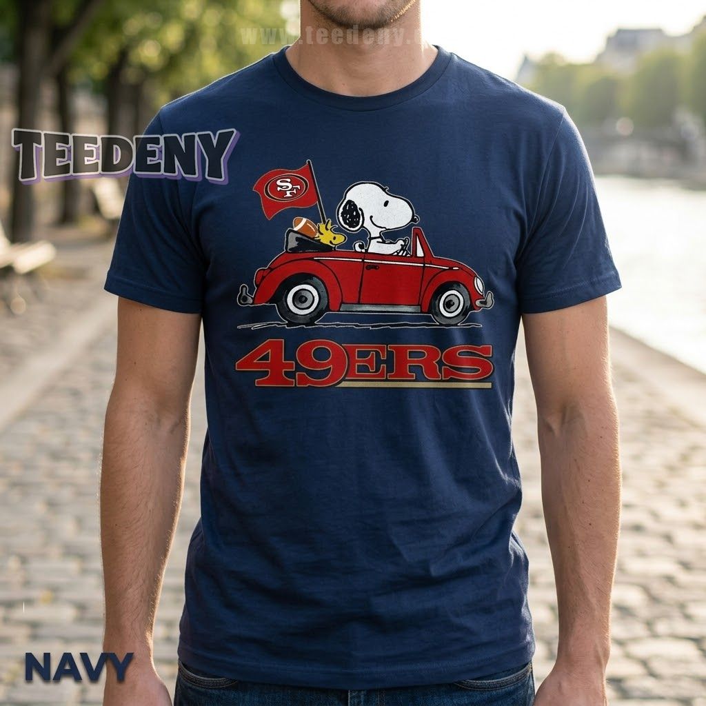 San Francisco 49ers Snoopy Driving Car Shirt