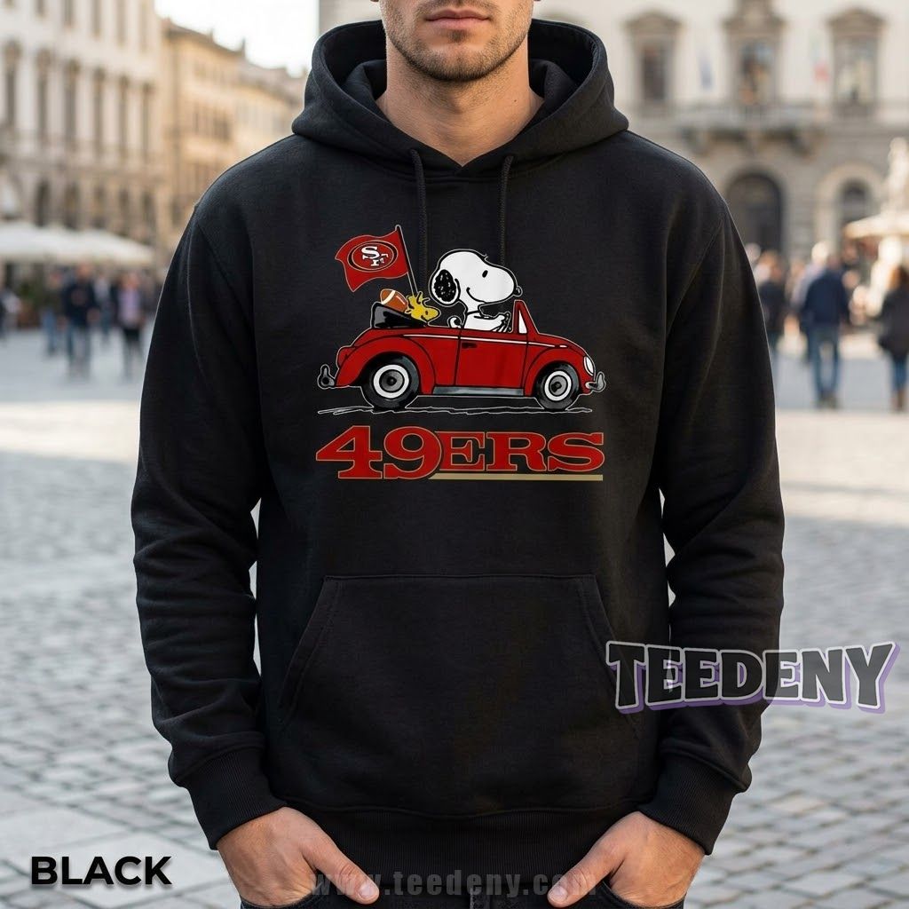 San Francisco 49ers Snoopy Driving Car Hoodie San Francisco 49ers Snoopy Driving Car Hoodie