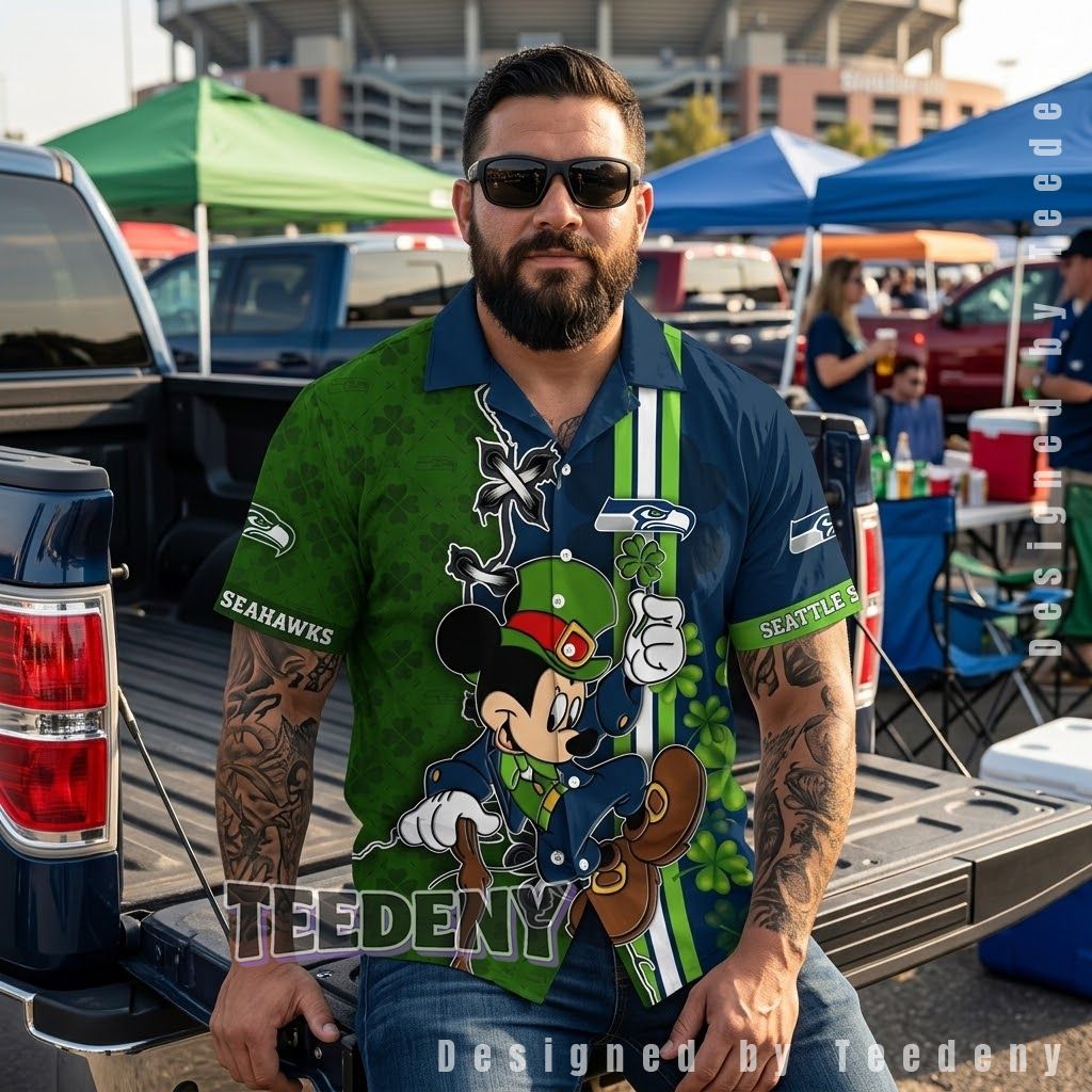 Seattle Seahawks St Patrick Day Hawaiian Shirt Front