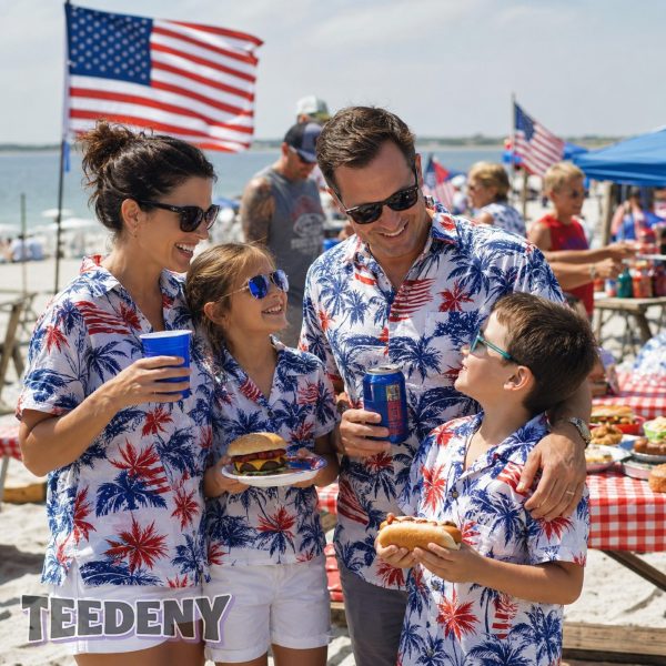 Matching Patriotic Family Shirts Summer Gathering