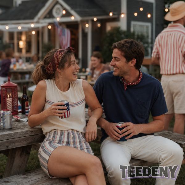 Vintage Americana Fashion At Fourth Of July Party