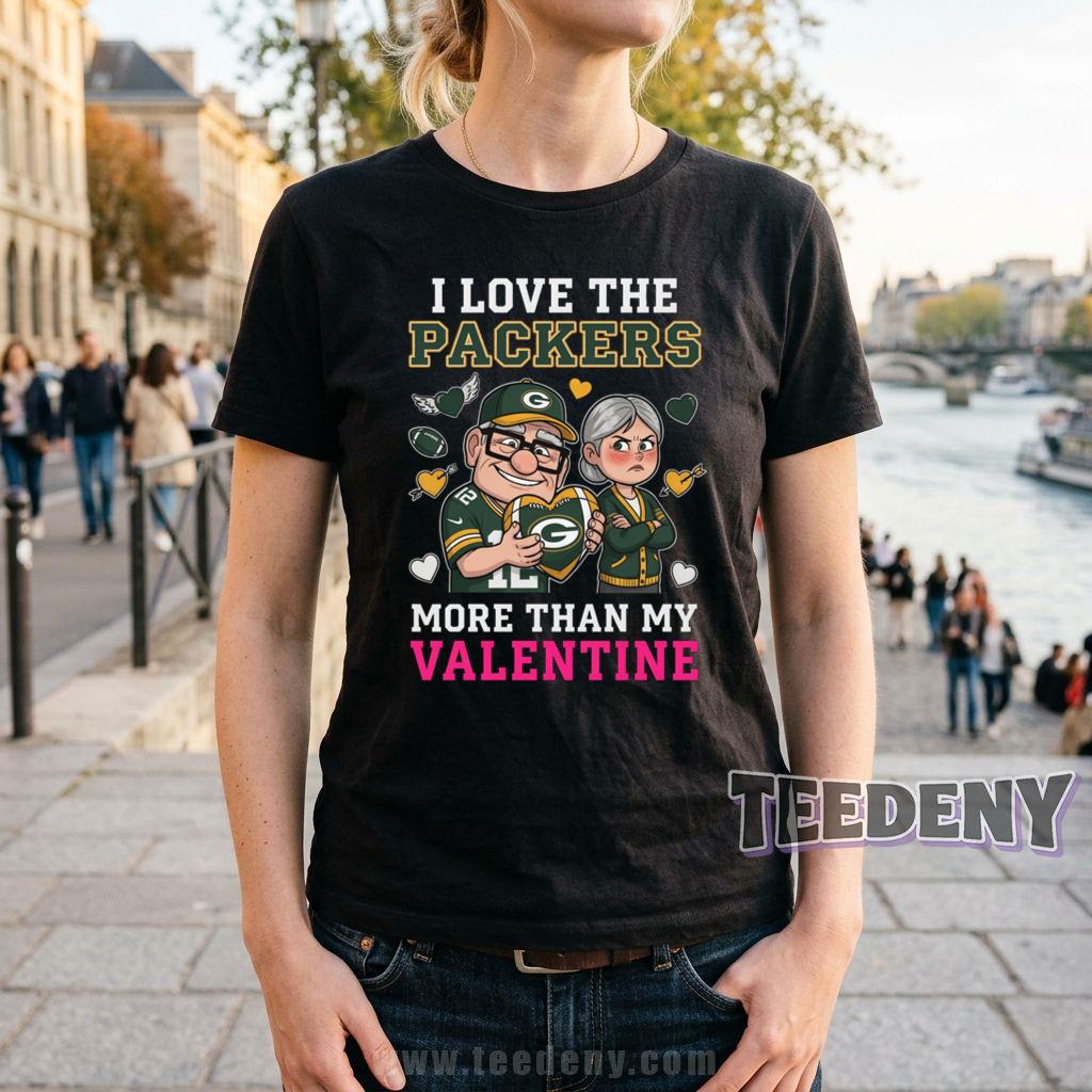 I Love The Packers More Than My Valentine Funny Couple T-Shirt