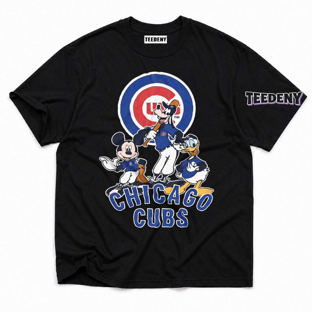 Mickey Mouse Goofy Donald Duck Chicago Cubs Fan T-Shirt