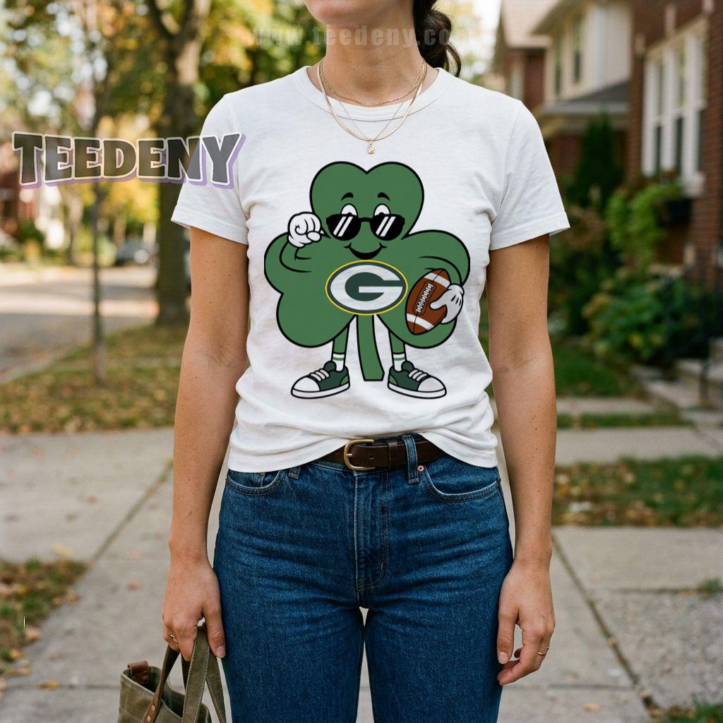 Packers Dabbing Shamrock St Patricks Day Lucky Clover T-Shirt