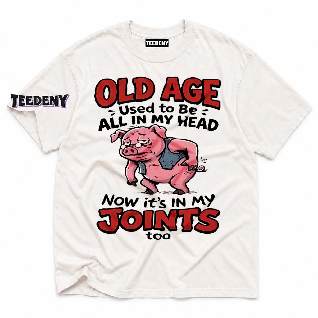 Old Age Used To Be All In My Head Now Joints Hurt Funny Pig T-Shirt